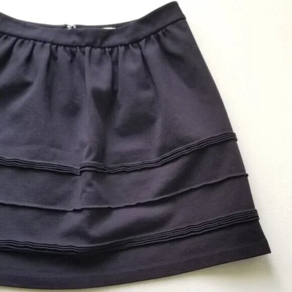 *3 FOR $9* J. Crew Solid A Line Mini Ribbed Stripe Detail Knit Swing Skirt 2 XS - Picture 2 of 2